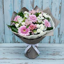 Букет цветов из:  Герберы, Альстромерии и Хризантемы #REPLACE_PRED# Новоомском