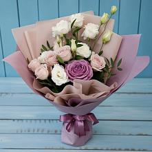 Букет цветов из:  Розы и Лизиантусы #REPLACE_PRED# Новоомском