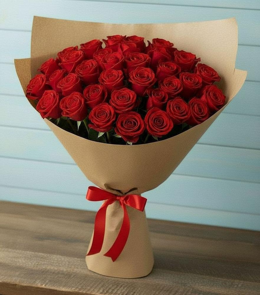 Букет Красные розы Милано в Новоомском
