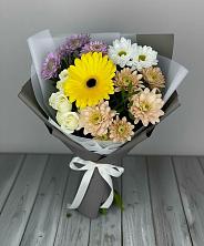 Букет цветов из:  Розы, Герберы и Хризантемы в Новоомском