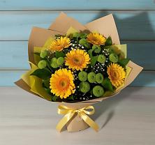 Букет цветов из:  Герберы и Хризантемы в Новоомском