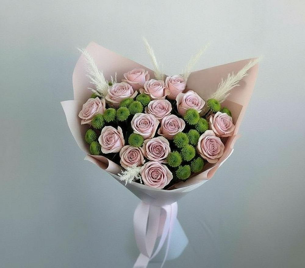 Букет цветов из: Розы и Хризантемы в Новоомском