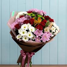 Букет цветов из:  Розы, Хризантемы и Альстромерии в Новоомском