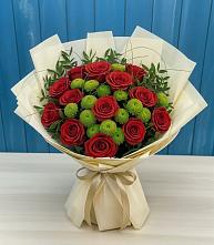 Букет цветов из:  Розы и Хризантемы в Новоомском