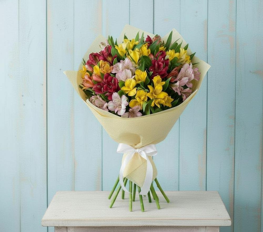 Букет цветов из: Альстромерии в Новоомском