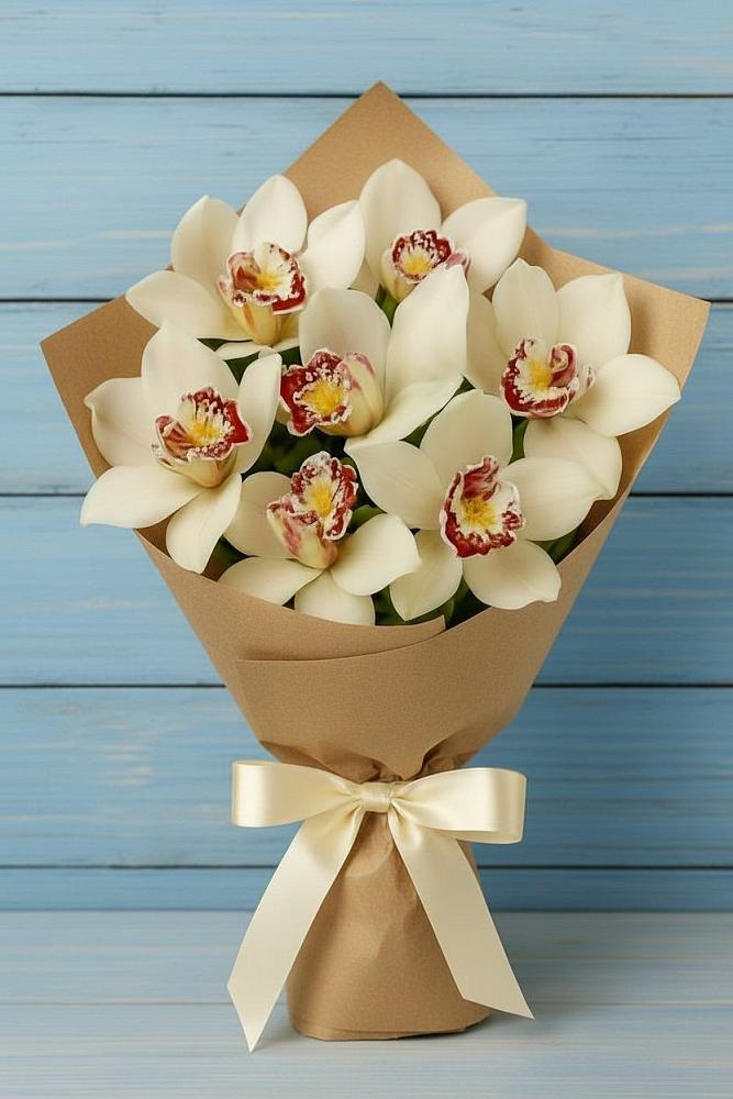 Букет цветов из: Орхидеи и Розы в Новоомском