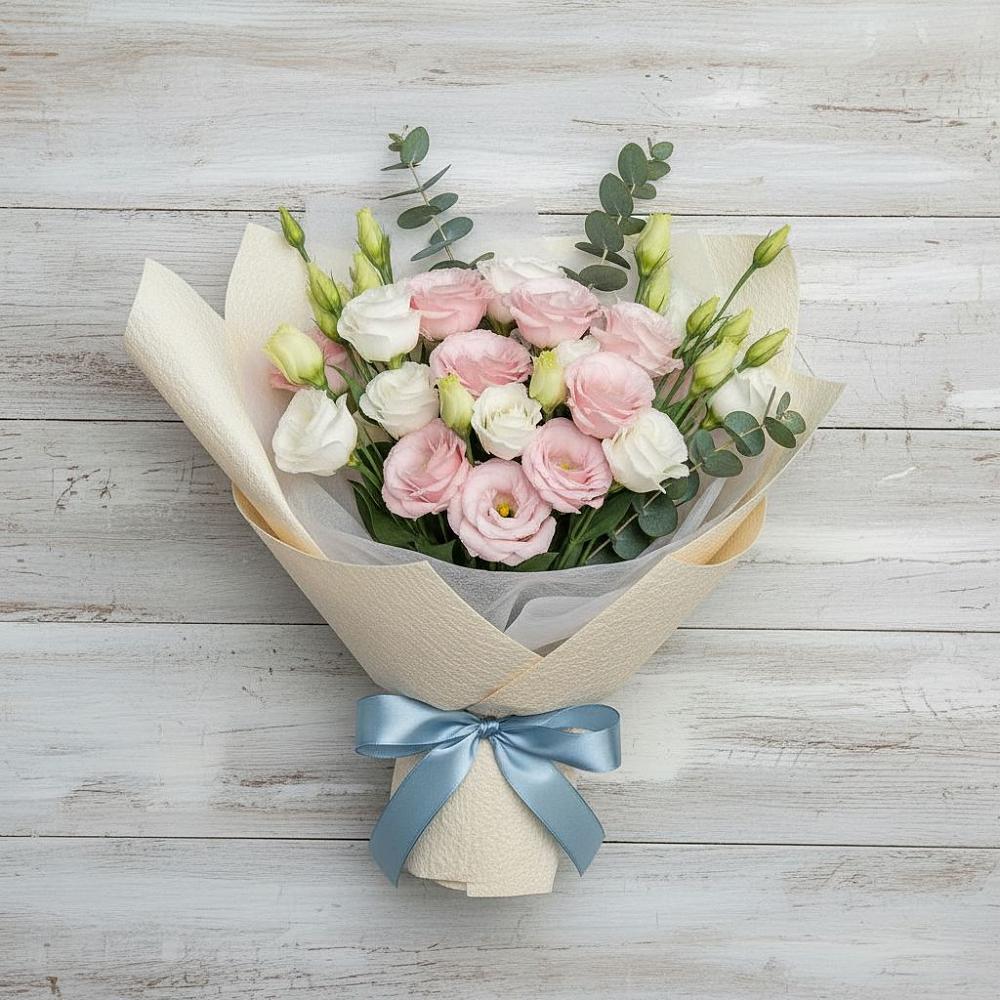 Букет цветов из: Лизиантусы в Новоомском